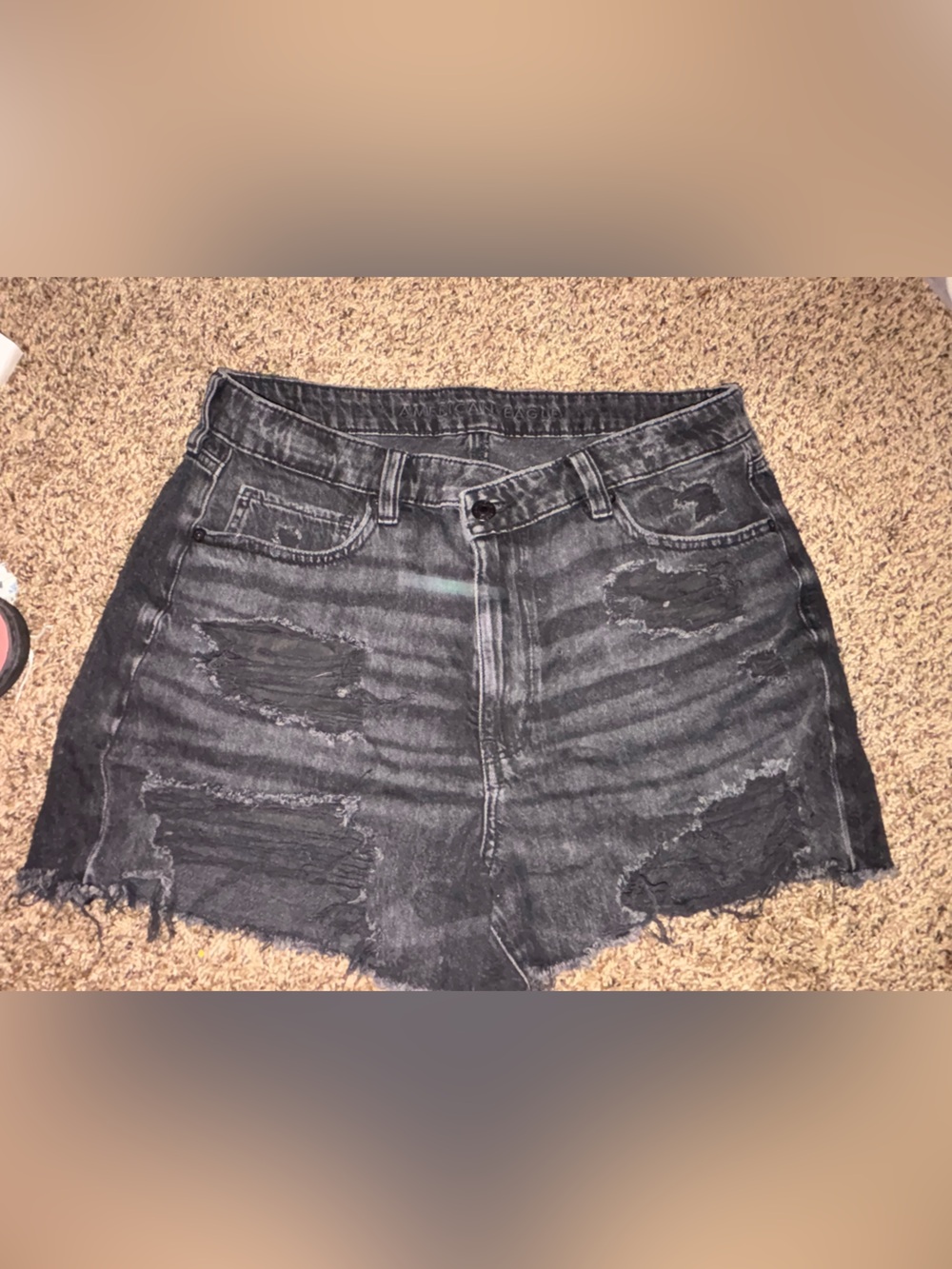 Women’s Distressed Black Denim Shorts